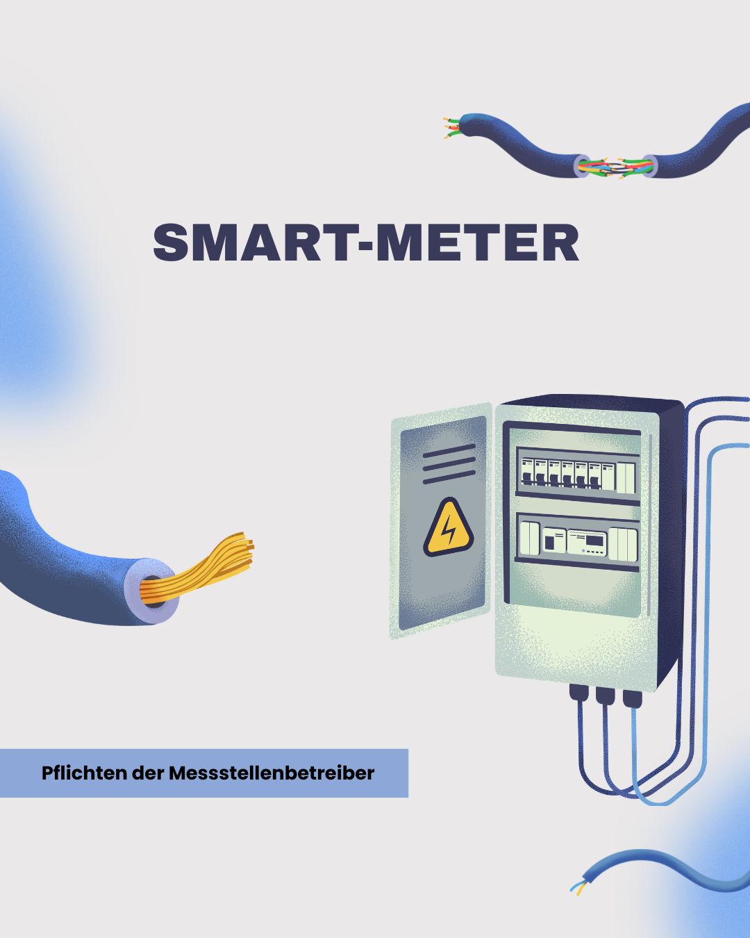 Blue White and Yellow Illustrated Electrical Service Instagram Post